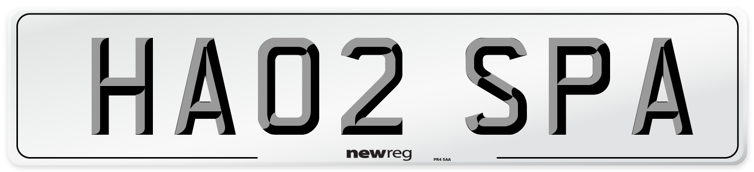 HA02 SPA Number Plate from New Reg